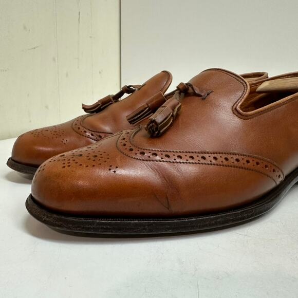 VTG VERY GOOD Grenson Tassel Loafers Brown Calf Wing Made England UK 11 / US 12 - Picture 4 of 13